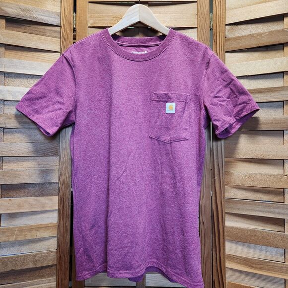 Carhartt Loose Fit Pink Shirt Women M (8-10) Cotton Polyester T-Shirt Work - Picture 7 of 10